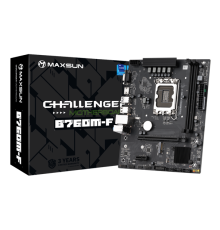 Материнская плата MAXSUN MS-Challenger B760M-F, LGA1700, B760, 2*DDR4, 3*SATA3, M.2, 2*USB 3.2, 4*USB 2.0, 1*PCIEx16, 1*PCIEx1, VGA+HDMI,  mATX (MS-Challenger B760M-F)
