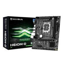 Материнская плата MAXSUN MS-Challenger H610M-D, LGA1700, H610, 2*DDR4, 3*SATA3, M.2, 2*USB 3.2, 4*USB 2.0, 1*PCIEx16, 1*PCIEx1, VGA+HDMI,  mATX (MS-Challenger H610M-D)