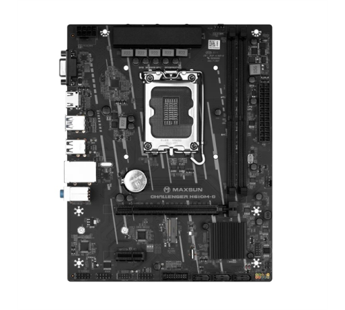 Материнская плата MAXSUN MS-Challenger H610M-D, LGA1700, H610, 2*DDR4, 3*SATA3, M.2, 2*USB 3.2, 4*USB 2.0, 1*PCIEx16, 1*PCIEx1, VGA+HDMI,  mATX (MS-Challenger H610M-D)