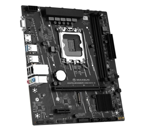 Материнская плата MAXSUN MS-Challenger H610M-D, LGA1700, H610, 2*DDR4, 3*SATA3, M.2, 2*USB 3.2, 4*USB 2.0, 1*PCIEx16, 1*PCIEx1, VGA+HDMI,  mATX (MS-Challenger H610M-D)