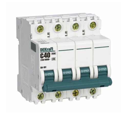 Выключатель автоматический модульный 4п C 40А 4.5кА ВА-101 DEKraft 11094DEK
