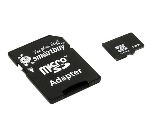 Micro SecureDigital 8Gb Smart buy SB8GBSDCL4-01 {Micro SDHC Class 4, SD adapter}