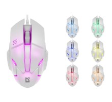 Defender Проводная оптическая мышь Host MB-982 7цветов,1000 dpi,белый Defender Host MB-982 (52983)