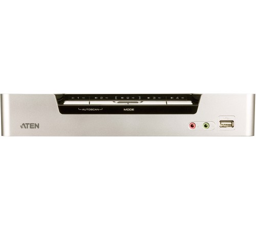 Переключатель, электрон., KVM+Audio+USB 2.0,  1 user USB+HDMI =>  4 cpu USB+HDMI, соШнур. USB 2х1.8м., настол., исп.стандарт, без OSD, некаскад.. ATEN CS1794