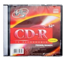Диск CD-R VS 700 Mb, 52x, Slim Case (5), Ink Printable (5/200)