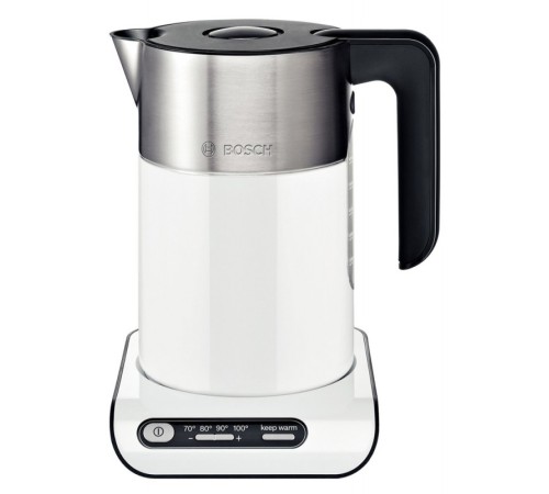 Чайник электрический Bosch TWK8611P 1.5л. 2400Вт белый/серебристый (корпус: нержавеющая сталь)