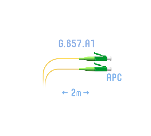Шнур монтажный оптический LC/APC SM G.657.A1 2 метра