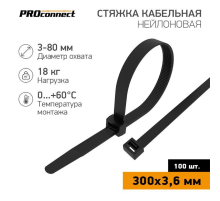 Proconnect (57-0301) Хомут nylon 300х3,6 мм 100 шт черный