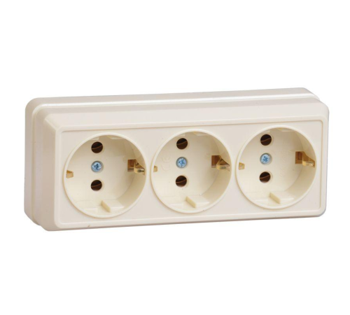 Iek ERO31-K33-16-DC РС23-3-ОК Розетка 3местн. с з/к 16А откр.уст. ОКТАВА (кремовый) Iek ERO31-K33-16-DC РС23-3-ОК Розетка 3местн. с з/к 16А откр.уст. ОКТАВА (кремовый)