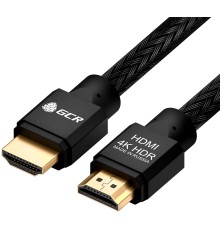 Greenconnect Кабель 1.0m HDMI версия 2.0, HDR 4:2:2, Ultra HD, 4K 60 fps 60Hz/5K*30Hz, 3D, AUDIO, 18.0 Гбит/с, 28/28 AWG, OD7.8mm, тройной экран, черный нейлон, AL корпус черный, GCR-51307 Greenconnect HDMI (m) - HDMI (m) 1м (GCR-51307)