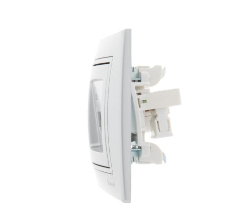 Розетка компьютерная + телефонная 2-м СП Mira RJ45 + RJ11 сер. метал. LEZARD 701-1010-143