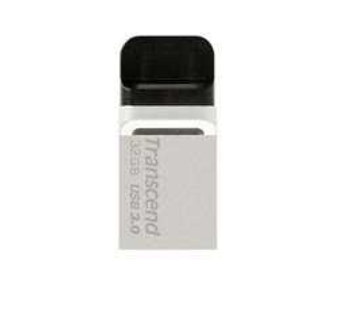 USB Накопитель Transcend 32GB JETFLASH 880 silver USB 3.0/microUSB