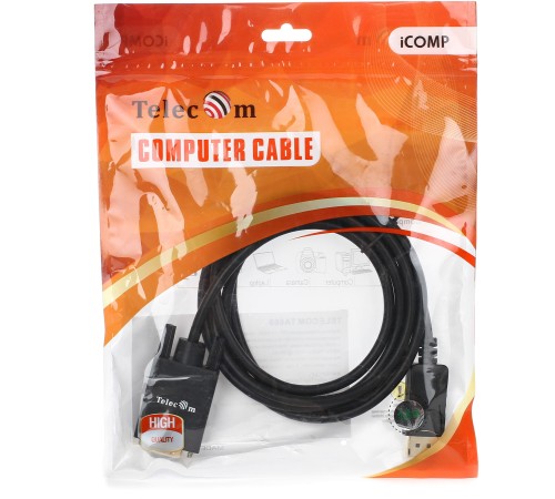 Кабель-переходник DP --> VGA_M/M 1,8м Telecom <TA669-1.8M> VCOM Telecom DP --> VGA_M/M 1,8м (TA669-1.8M)