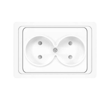 Розетка 2-м СП Валери 16А IP20 без заземл. защ. шторки бел. UNIVersal В0102x