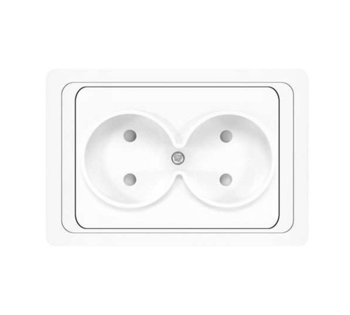 Розетка 2-м СП Валери 16А IP20 без заземл. защ. шторки бел. UNIVersal В0102x