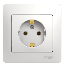 Systeme electric GSL000142 GLOSSA РОЗЕТКА с заземлением, 16А, в сборе, БЕЛЫЙ
