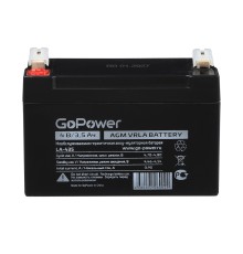 Аккумулятор свинцово-кислотный GoPower LA-435 4V 3.5Ah (1/20) Аккумулятор свинцово-кислотный GoPower LA-435 (00-00015320)