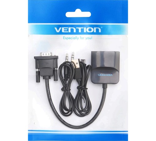 Мультимедиа конвертер Vention VGA + аудио > HDMI, гибкий, черный Мультимедиа конвертер Vention VGA M/HDMI F/mini Jack 3.5 mm F/micro USB 2.0 Type-B F (ACNBB)