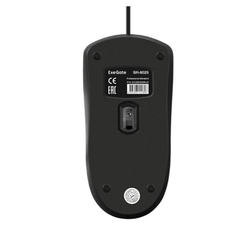 Exegate EX295306RUS Мышь ExeGate Professional Standard SH-8025 (USB, оптическая, 1000dpi, 3 кнопки и колесо прокрутки, длина кабеля 1,5м, черная, Color Box)