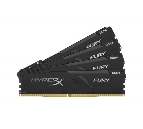 Модуль памяти KINGSTON Fury Gaming DDR4 Общий объём памяти 16Гб Module capacity 4Гб Количество 4 3200 МГц Радиатор Множитель частоты шины 16 1.35 В черный HX432C16FB3K4/16