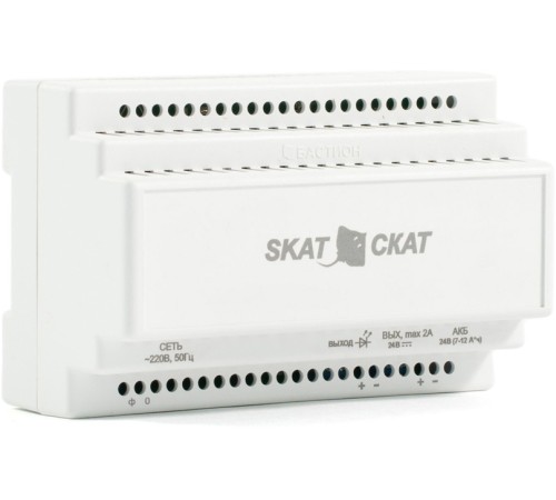 585 SKAT-24-2,0 DIN источник питания 24В 2А пластиковый корпус под DIN рейку 35 мм Бастион SKAT-24-2.0-DIN