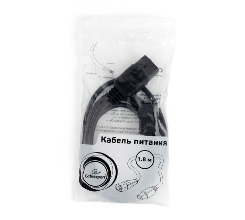 Кабель питания IEC320-C14/IEC320-C19, 220B, 16А, 1.8м