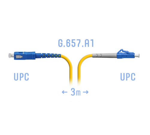 Патчкорд оптический LC/UPC-SC/UPC SM G.657.A1 3 метра Патчкорд оптический LC/UPC-SC/UPC SM G.657.A1 3 метра