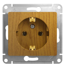 Systeme electric GSL000543 GLOSSA РОЗЕТКА с заземлением, 16А, механизм, ДЕРЕВО ДУБ