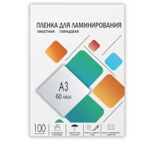 Пленка 303х426 (60 мик) 100 шт. Гелеос Пленка для ламинирования A3, 303х426 (60 мкм) глянцевая 100шт, ГЕЛЕОС [LPA3-60]