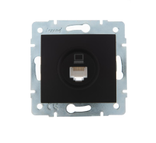 Розетка компьютерная 1-м СП Karina RJ45 механизм черн. бархат LEZARD 707-4288-139
