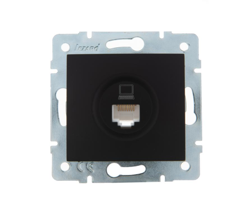 Розетка компьютерная 1-м СП Karina RJ45 механизм черн. бархат LEZARD 707-4288-139