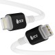 GCR Кабель PREMIUM 0.5m TypeC/Lightning MFI POWER DELIVERY 18 W, быстрая зарядка, белый силикон, AL case черный, белый ПВХ, GCR-53464 Кабель Greenconnect 0.5 м (GCR-53464)