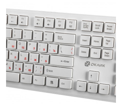 Клавиатура Oklick 505M белый USB slim {1196547} Клавиатура Oklick 505M белый USB slim {1196547}