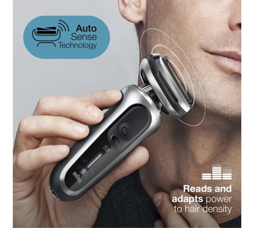 Бритва сетчатая Braun Series 7 71-S1000s реж.эл.:3 питан.:аккум. черный/серебристый