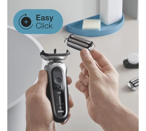 Бритва сетчатая Braun Series 7 71-S1000s реж.эл.:3 питан.:аккум. черный/серебристый