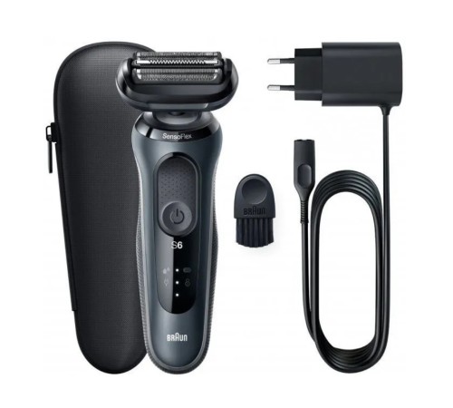 Бритва сетчатая Braun Series 6 61-N1000s реж.эл.:3 питан.:аккум. серый/черный Бритва сетчатая Braun Series 6 61-N1000s реж.эл.:3 питан.:аккум. серый/черный