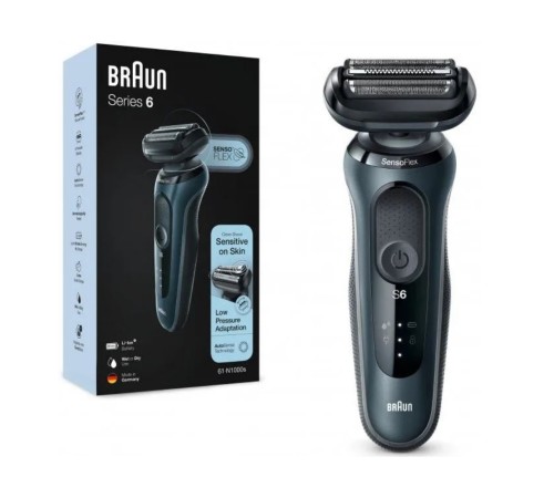 Бритва сетчатая Braun Series 6 61-N1000s реж.эл.:3 питан.:аккум. серый/черный Бритва сетчатая Braun Series 6 61-N1000s реж.эл.:3 питан.:аккум. серый/черный