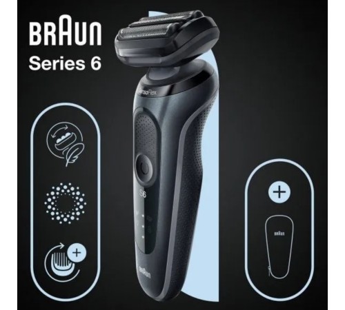 Бритва сетчатая Braun Series 6 61-N1000s реж.эл.:3 питан.:аккум. серый/черный Бритва сетчатая Braun Series 6 61-N1000s реж.эл.:3 питан.:аккум. серый/черный
