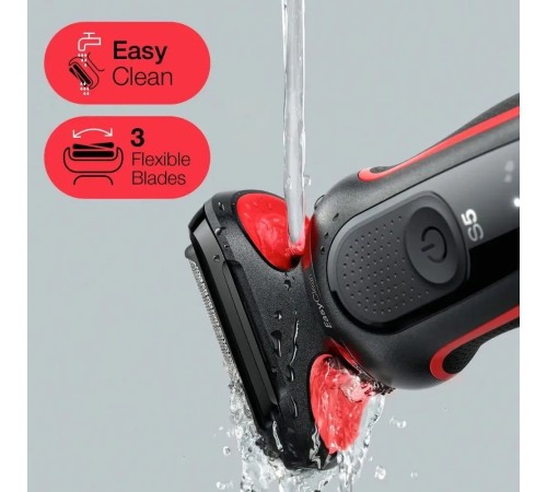 Бритва сетчатая Braun Series 5 51-R1000s реж.эл.:3 питан.:аккум. красный/черный Бритва сетчатая Braun Series 5 51-R1000s реж.эл.:3 питан.:аккум. красный/черный