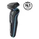 Бритва сетчатая Braun Series 5 51-M1000s реж.эл.:3 питан.:аккум. черный/бирюзовый