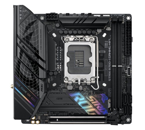 Материнская плата ASUS ROG STRIX B760-I GAMING WIFI, LGA1700, B760, 2*DDR5, HDMI+DP, 4xSATA3 + RAID, M2, Audio, Gb LAN, USB 3.2, USB 2.0, mITX; 90MB1D90-M0EAY0 (ROG STRIX B760-I GAMING WIFI)