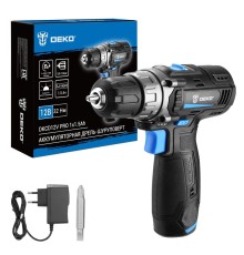 Аккумуляторная дрель-шуруповерт DEKO DKCD12V PRO [083-1003] { 12В, 1x1.5Ач }