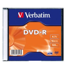 Диск DVD-R Verbatim 4.7Gb 16x Slim case (20шт) (43547)