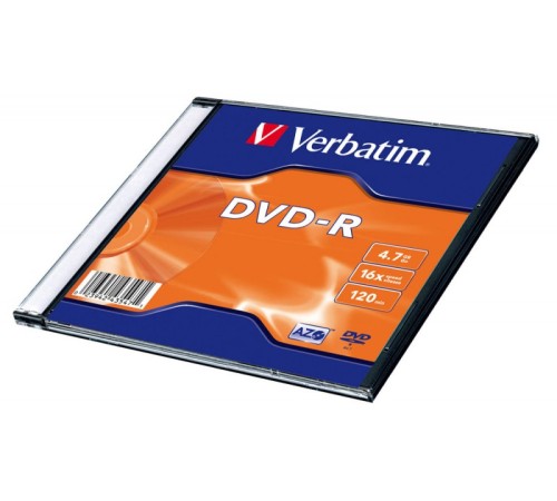 Диск DVD-R Verbatim 4.7Gb 16x Slim case (20шт) (43547)