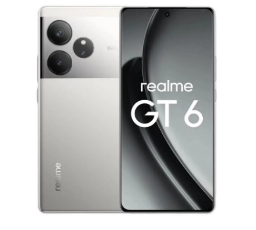 Смартфон Realme RMX3851 GT6 256Gb 12Gb серебристый моноблок 3G 4G 2Sim 6.78" 2780x1264 Android 14 50Mpix 802.11 a/b/g/n/ac/ax NFC GPS GSM900/1800 GSM1900 TouchSc Protect