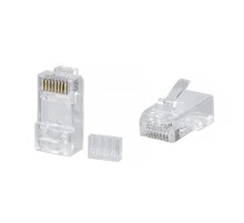 Коннектор Cabeus 8P8C-C6-TWP Коннектор RJ-45 под витую пару, категория 6, универсальный (для одножильного и многожильного кабеля), для проводников с толщиной по изоляции до 1,05 мм, со вставкой (8P8C-C6-TWP)