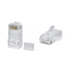 Коннектор Cabeus 8P8C-C6-TWP Коннектор RJ-45 под витую пару, категория 6, универсальный (для одножильного и многожильного кабеля), для проводников с толщиной по изоляции до 1,05 мм, со вставкой (8P8C-C6-TWP)