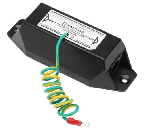 Tantos TSn-GZ14PG Одноканальное устройство грозозащиты Gigabit Ethernet и PoE (до 4КВ)