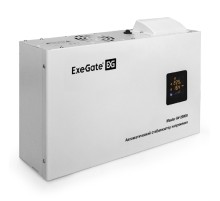 Exegate EX291765RUS Стабилизатор напряжения настенный ExeGate Master AV-20000 (20000ВА, вход 140-260В, цветной дисплей, выход 220В±8%, КПД 98%, 5 уровней защиты, задержка, усиленный метал.корпус, 1*Sc