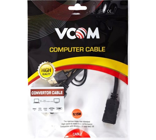 Кабель-переходник HDMI(M) +USB---> DP(F) 0.15m  4K*60Hz VCOM<CG599E> Кабель-переходник VCOM USB Type-A M+HDMI M/DisplayPort F (CG599E-0.15M)